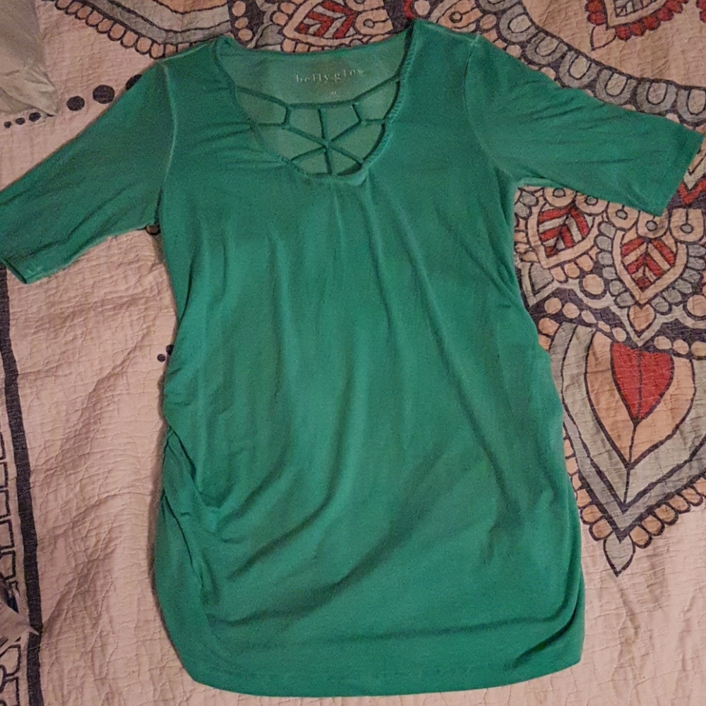 Green maternity shirt